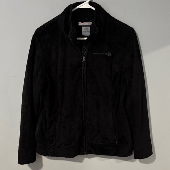 Free Country Jackets & Blazers - Free Country Black Fuzzy Warm Fleece Jacket Outdoor Hiking Active